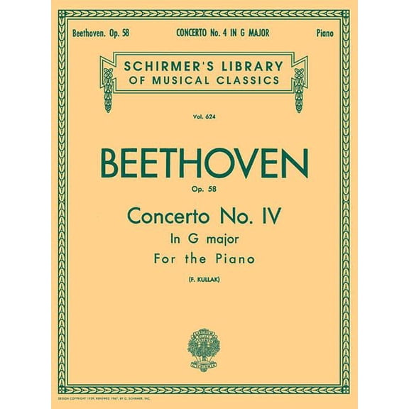 Concerto No. 4 in G, Op. 58: Schirmer Library of Classics Volume 624 National Federation of Music Clubs 2024-2028 Piano , (Paperback)