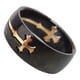 thumbnail image 5 of Anillo de cruz para hombre, anillo religioso de acero inoxidable, banda cruzada europea desmontable. 11, 5 of 9