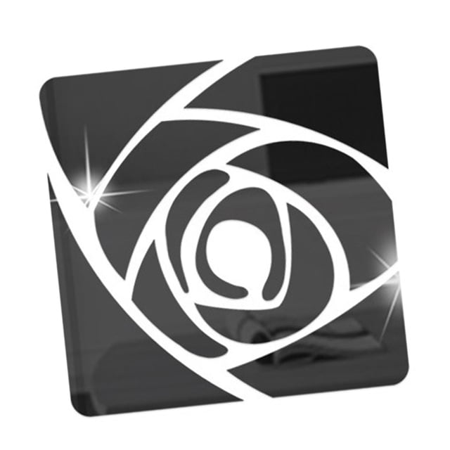 Pegatina de pared de espejo acrílico con diseño de rosas, impermeable, con diseño floral, para escalera Negro 30x30cm