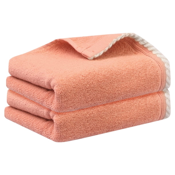 Toallas de mano de algodón sólido REGALWOVEN, toalla absorbente y de secado rápido para baño, viaje, campamento 14" x 28" rojo claro 2
