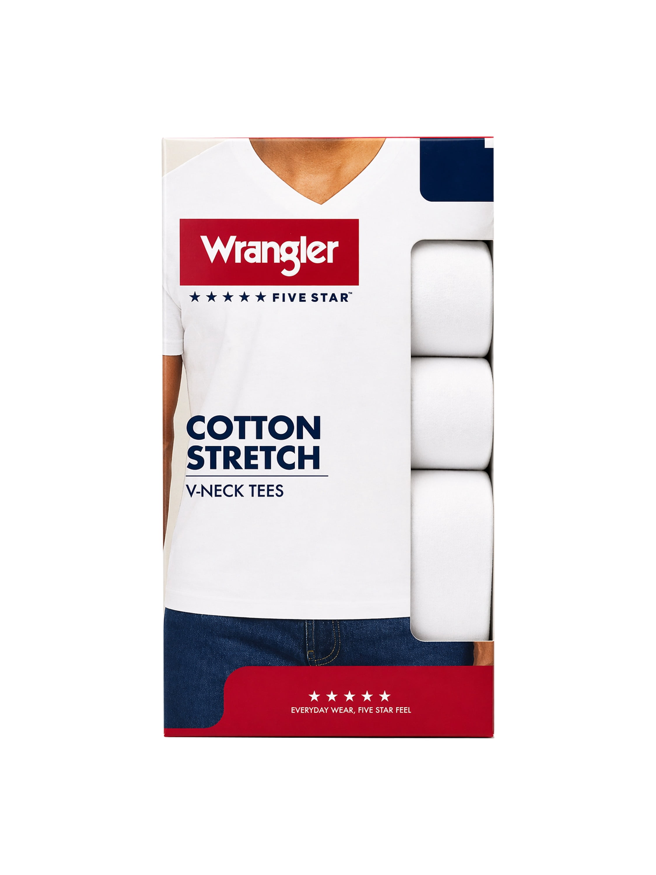 Wrangler Men's Comfort Cotton V-Neck, 6 Pack