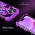 thumbnail image 6 of Casetego for iPhone 14 Pro Max Case,Glow in The Dark Three Layer Heavy Duty Sturdy Shockproof Protection Rugged Hard PC+Soft TPU Bumper Case,Purple Blue Butterfly, 6 of 8
