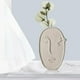thumbnail image 5 of Jarrón de flores de cerámica simple, arte creativo para estantería, entrada, flores secas, Ojos de hoja, 5 of 9