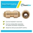 1/2 Inch Coupling, Pack of 4, Push to Connect Brass Plumbing Fitting