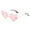 Pink, variant on XASZHN Heart Shape Vintage Sunglasses Women欧美个性 Rimless Colorful Metal Frame Sun Glasses Purple One Size