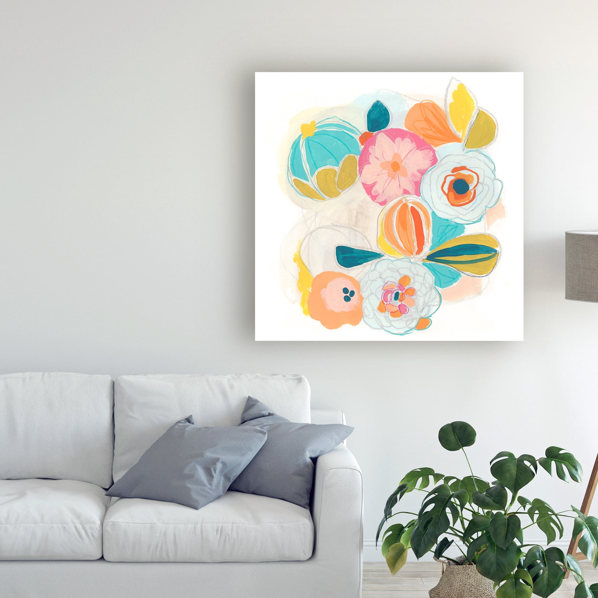 Trademark Fine Art 'Floral Vibe I' Canvas Art by June Erica Vess