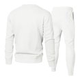 thumbnail image 5 of Hogleaql Sweatsuits for Men 2 Piece Textured Fleece Crew Neck Sweatshirts Jogging Athletic Pant Set Casual Winter Suits with Pockets White M, 5 of 7