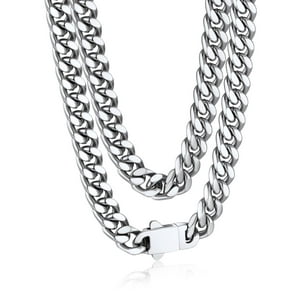 Bandmax 7mm Stainless Steel Cuban Link Chain Necklace