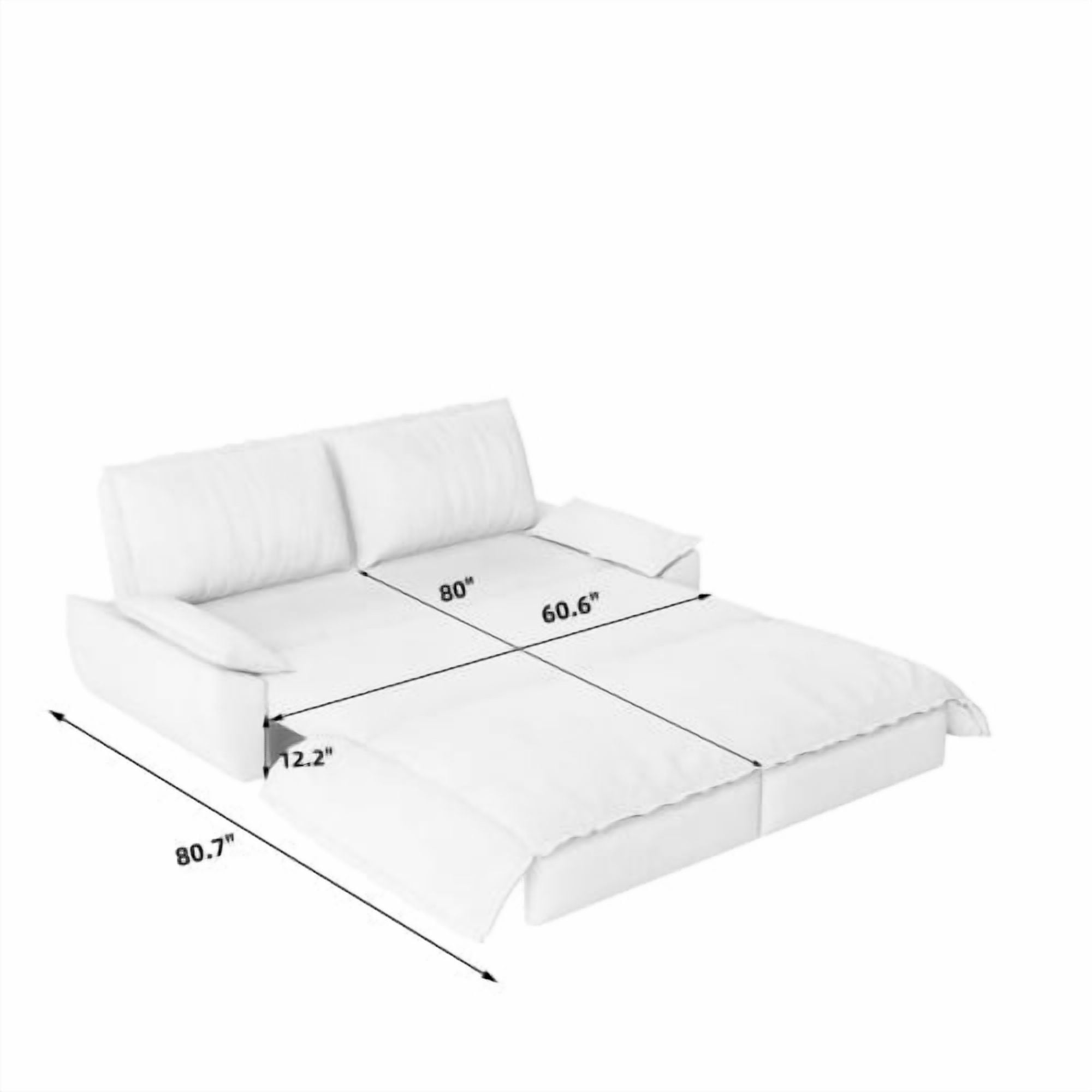 73.2 Inch Queen Pull Out Sofa Bed, 3-in-1 Convertible Sleeper Velvet Loveseat for Living Room, Guest Room, Green