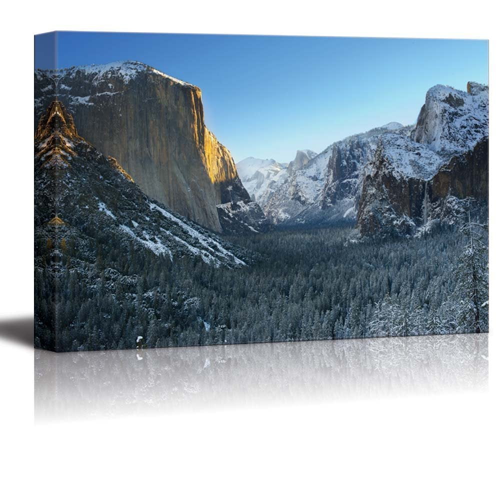 Canvas Prints Wall Art Yosemite National Park in Winter Tunnel View Modern Home Deoration
