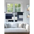 thumbnail image 4 of Blue Black Geometric Sheer Curtains 2 Panels Set Abstract Patchwork Modern Art Lihgt Filtering Rod Pocket Voile Drape, Semi Sheer Window Curtains for Bedroom Living Room, 52"x45", 4 of 5