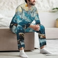 thumbnail image 5 of Wukai Iceberg Bald Eagle Men's Long-Sleeve Pajama Set - Comfortable Sleepwear with Button-Down Shirt and Pants-Small, 5 of 6