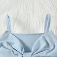 thumbnail image 5 of Edvintorg 2-6Years Toddler Girls Summer Outfits Solid Color Sleeveless Suspender Belt Bow Top + Shorts Set Girl Set Clothes School Girl Outfit for Kids, 5 of 6