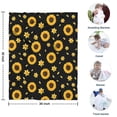 thumbnail image 4 of Black Sunflower Daffodil Pattern Blanket,Comfortable Soft Flannel Throw Blanket,All Season,Warm Lightweight Blankets for Sofa Bed Couch Living Room Chair,30"x40", 4 of 4