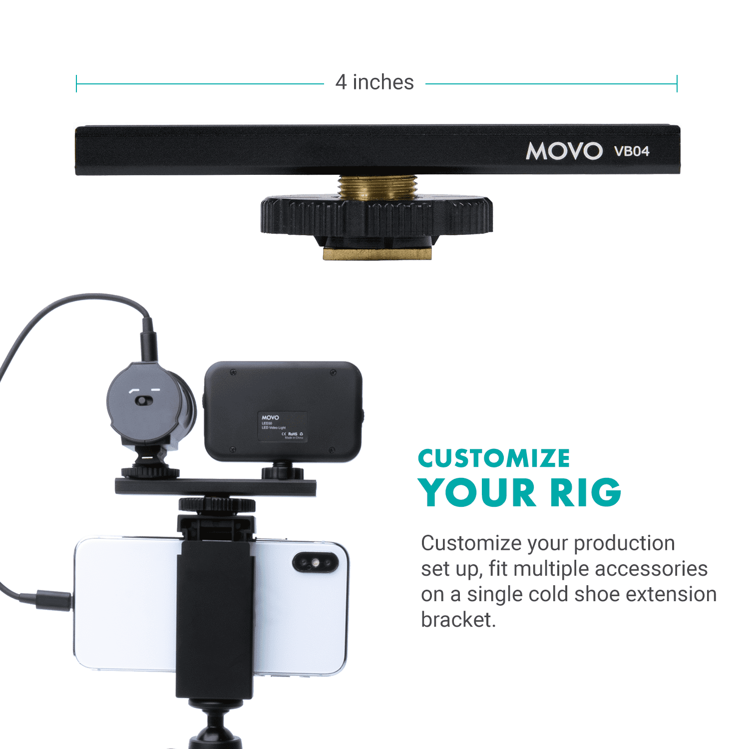 Movo iVlogger Vlogging Kit for iPhone with Mic, Light, Tripod, and More