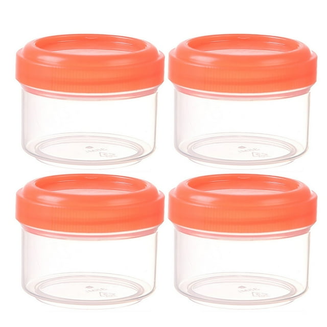 Piwvid Salad Dressing Container- 35ml Small Containers with Lids Leakproof Condiment Containers, Reusable Plastic Sauce Containers Stackable Small Dipping Sauce Cups Set (4 Packs)