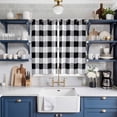 thumbnail image 2 of Vintage Farmhouse Kitchen Curtains 84 Inch Length, Black and White Checkered Grommet Top Bedroom Living Room Curtains, Light Filtering Cafe Curtain Drapes 2 Panels Set 104''x84'', 2 of 9