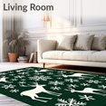 thumbnail image 2 of ODIKA 2'x3' Machine Washable Non-Slip Area Rug, Reindeer Wonderland Decorative Embellishment Joyful High Traffic Rug with Pad, Green, 607603, 2 of 8