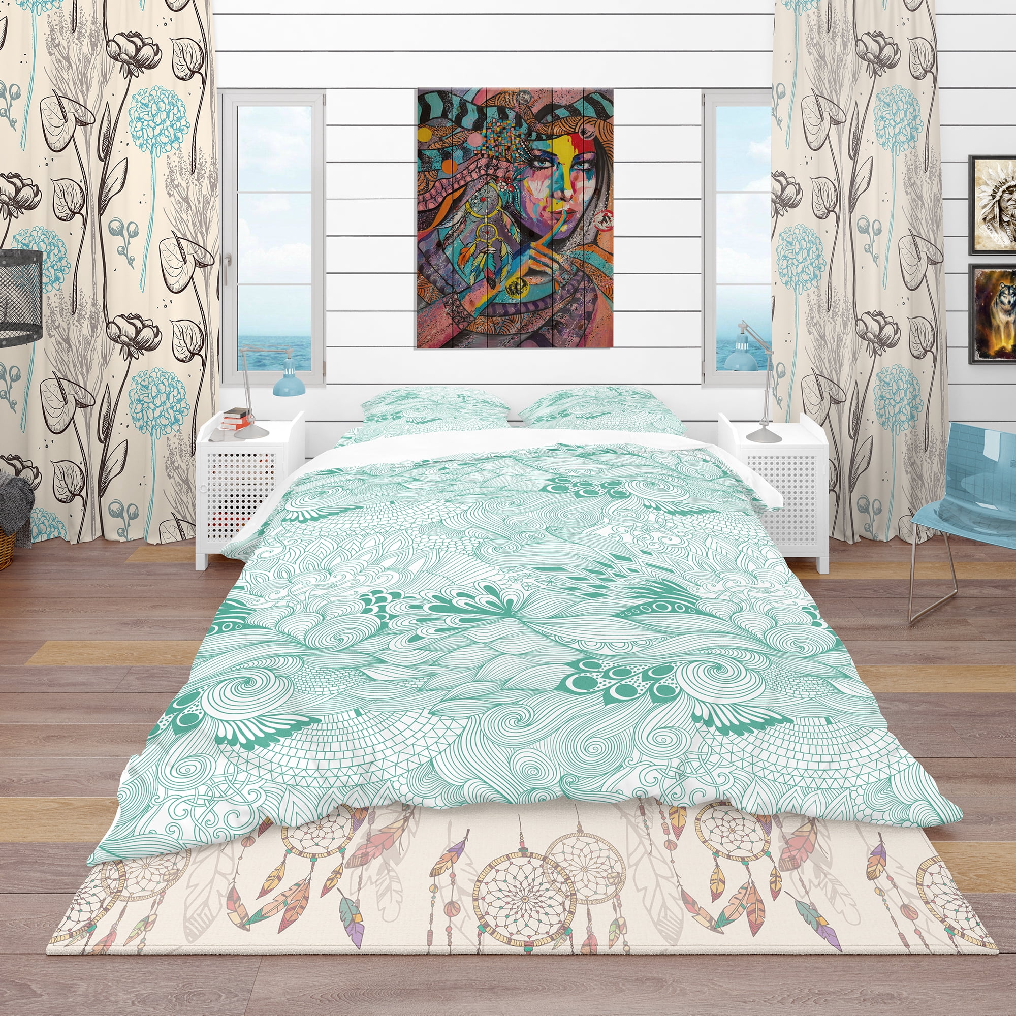 Designart 'Pattern Abstract with Colorful Ornament' Modern & Contemporary Duvet Cover Set