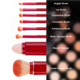 thumbnail image 4 of Brocha para polvos sueltos de viaje 8 en 1, brocha en ángulo, brocha para sombra de ojos, esponja de belleza, brocha para labios para mezclar bases, juegos de brochas de maquillaje portátiles, 4 of 6