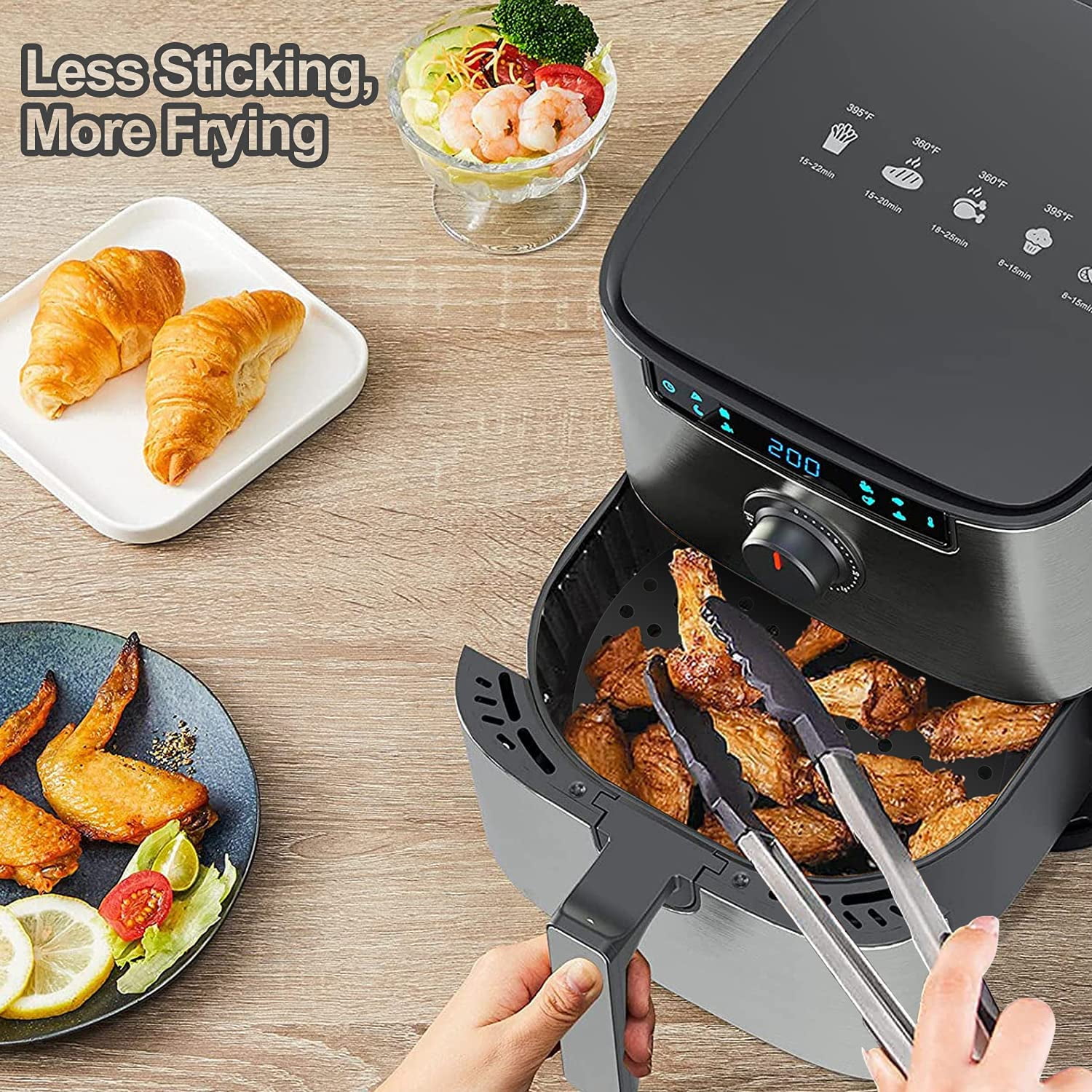 SIUDANGKA Silicone Air Fryer Liners for 2qt Air Fryer, 3 Pack Non-Stick Air  Fryer Parchment Paper Air Fryer Liners Compatible with Ninja AF080 Mini