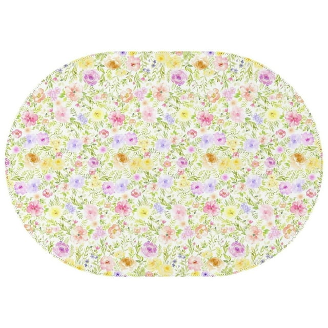 Oval Tablecloth Spring Floral Tablecloth,Oil Proof Spill Proof Polyester Table Cover for Rectangle Tables,Durable Tableclothes Thick Tablecloths for Camping Dining Buffet Parties