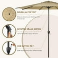 thumbnail image 4 of Abba Patio 11ft Outdoor  Patio Umbrella w/ Push Button Tilt and Crank, 8 Ribs, Brown, 4 of 9