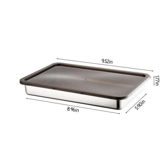 Rkxzt Storage Box Stainless Steel Airtight Meat Storage Container with Lid 1 Pound Capacity Refrigerator Organizer Dishwasher Safe Kitchen Food Keeper