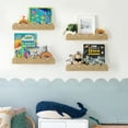 thumbnail image 2 of Sunlit Scalloped Nursery Bookshelf, Set of 4, Picture Ledge Shelf for Wall Decor, Woven Straw Paper Floating Shelves for Books, Toys, Photo Frames, Nursery, Boho Modern Farmhouse Book Shelf, 2 of 8
