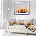 thumbnail image 2 of Designart Window to Sunset over the Snow - Landscape Wall Throw Pillow - 16x16, 2 of 4