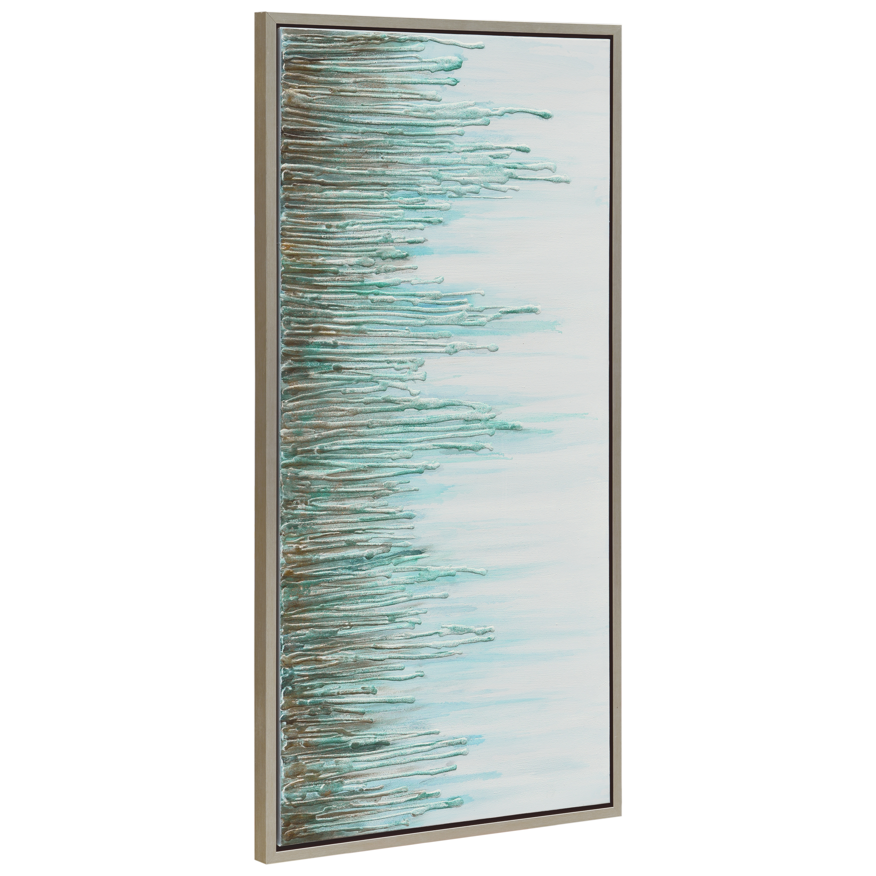 Empire Art Direct Green Frequency Textured Metallic Hand Painted Wall Art, 24" x 48" x 1.5", Ready to Hang