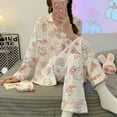 thumbnail image 1 of Sanrio Pajama Women Spring And Autumn New Wind Cute Cartoon Cake Hello Kitty Long Sleeve Cardigan Home Service Suit Holiday Gift, 1 of 1