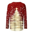 thumbnail image 5 of Long Sleeve Shirts for Womens 2025 Christmas TShirts Casual Trendy Xmas Tree Printing Blouses Soft Crewneck Christmas Shirt Pullover Tops, 5 of 9
