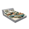 thumbnail image 2 of Ambesonne Monstera Fitted Sheet & Pillow Sham Set, Sage Love Boho Mid Century, Calking, Teal Amber Olive Green, 2 of 2