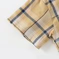 thumbnail image 5 of Toddler Summer Shirts Boys Button Down Short Sleeve T Shirt Top Casual Plaid Print Tunic Blouse Clothes for Children Khaki,4-5 Years, 5 of 5