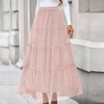 thumbnail image 5 of Womens Tulle Skirts Elastic High Waisted Long Skirt Tiered Flowy Fairy A-Line Skirts Fashion Casual Maxi Skirts 2026 Spring Beach Skirts, 5 of 5