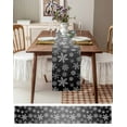 thumbnail image 3 of Black White Snowflake Christmas Table Runner 72 Inches, Winter Xmas Snowflakes Bed Runner Dresser Scarves Tabletop for Indoor Outdoor Parties/Ceremony/Banquet, 14" x 72", 3 of 8