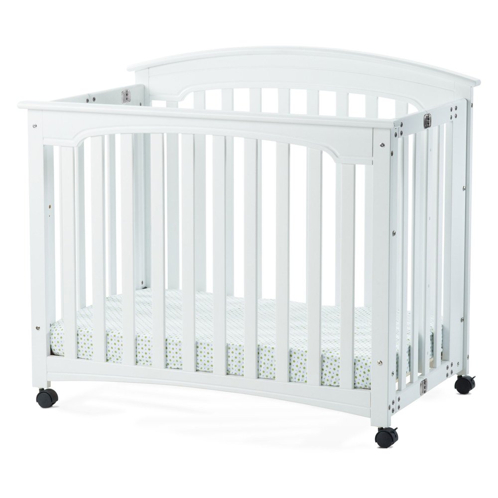 Child Craft Stanford Portable Mini Crib with Mattress Matte White