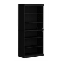 Palace Imports 100% Solid Wood 6-Shelf Bookcase with Adjustable Shelves, Black