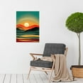 thumbnail image 2 of Retro California Sunset Colour Blocking Mid Century Boho Print Large Wall Art Poster Print Thick Paper 18X24 Inch, 2 of 4