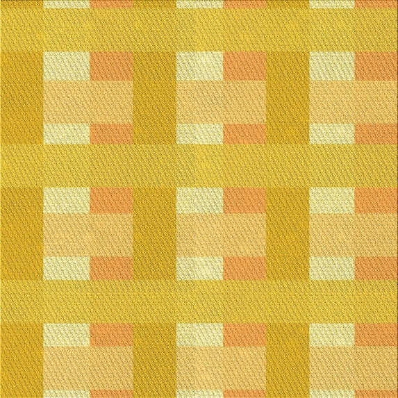 Ahgly Company Indoor Square Patterned Bright Gold Yellow Area Rugs, 8' Square