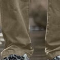thumbnail image 7 of Lorytime Men Cargo Pants with Pockets Cotton Drawstring Elastic Waist Straight Leg Trousers Zipper Sports Pants Outwear, 7 of 7