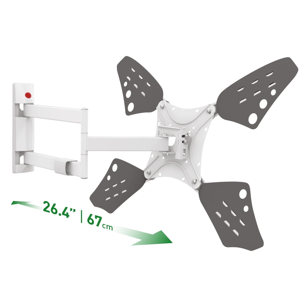 Barkan Long White TV Wall Mount, 13 80 inch Full Motion Patented Flat