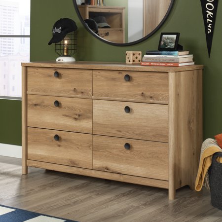 Sauder Dover Edge 6-Drawer Bedroom Dresser  Timber Oak Finish