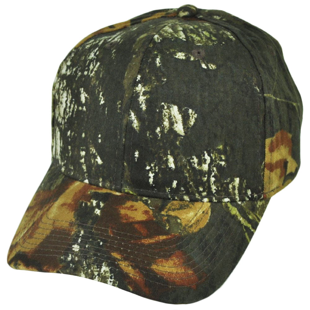 Vtg NEW Mossy Oak Fall Foliage Camo Short Bill Snapback Hat/Cap USA made 5 Panel