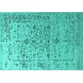 thumbnail image 1 of Ahgly Company Machine Washable Indoor Rectangle Oriental Turquoise Blue Industrial Area Rugs, 7' x 9', 1 of 4