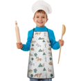 thumbnail image 2 of White Christmas Forest Animal Pattern Kids Aprons for Girls and Boys,Adjustable Neck Strap Toddler Aprons for Kids Cooking Baking, 2 of 7