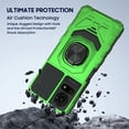 thumbnail image 6 of Case for TCL K24 /K23 /50 LE Case w/Tempered Glass Screen Protector [Military Grade] Ring Car Mount Kickstand Hard Phone Case Green, 6 of 6
