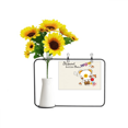 thumbnail image 1 of oso de dibujos animados animales frutas Tarjeta de bendición de jarrón de girasol artificial, 1 of 3