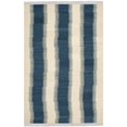 thumbnail image 7 of SAFAVIEH Kilim Colten Solid Striped Wool Area Rug, Blue/Ivory, 5' x 8', 7 of 7